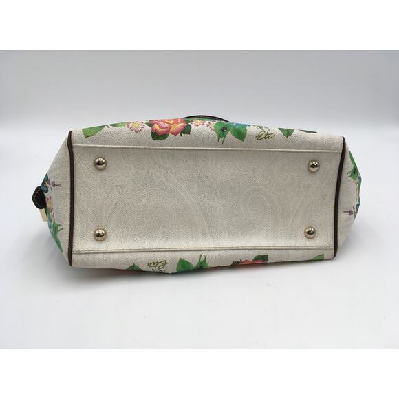 Etro Leather Garden Floral and Butterfly Emblem Top Handle Purse - Picture 9 of 9